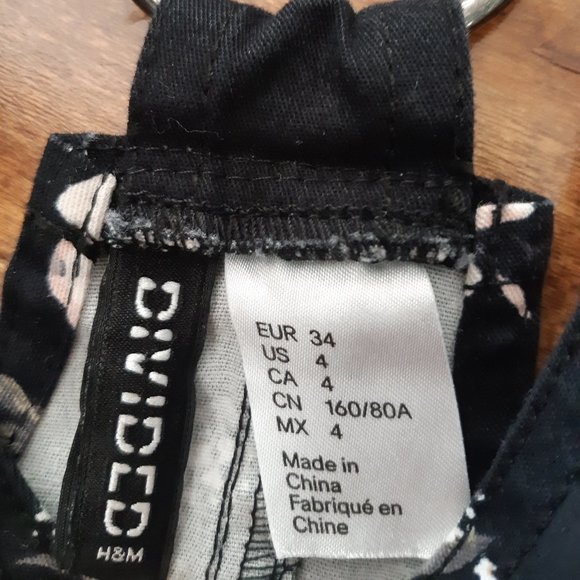 H&M Floral Overall Dress Size 4 - Picture 3 of 5
